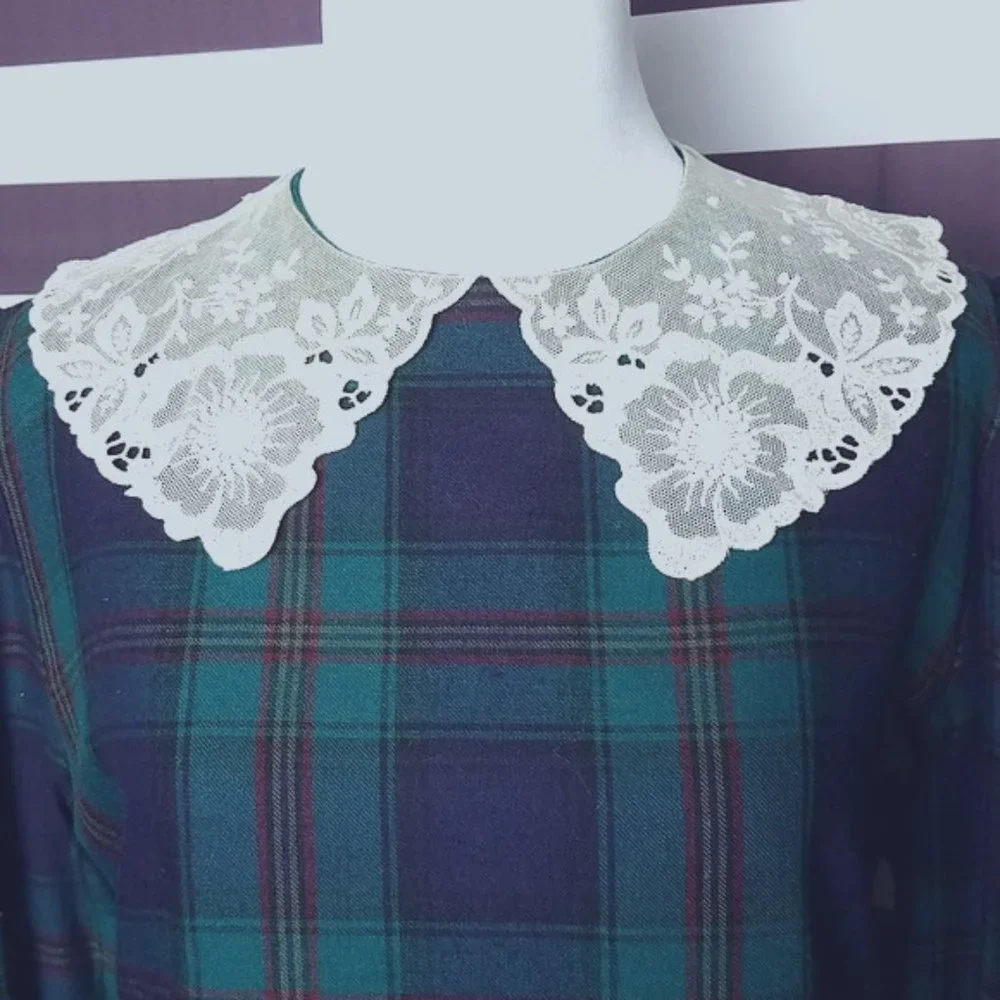 Vintage Laura Ashley 80's Plaid Maxi Dress - Picture 3 of 7